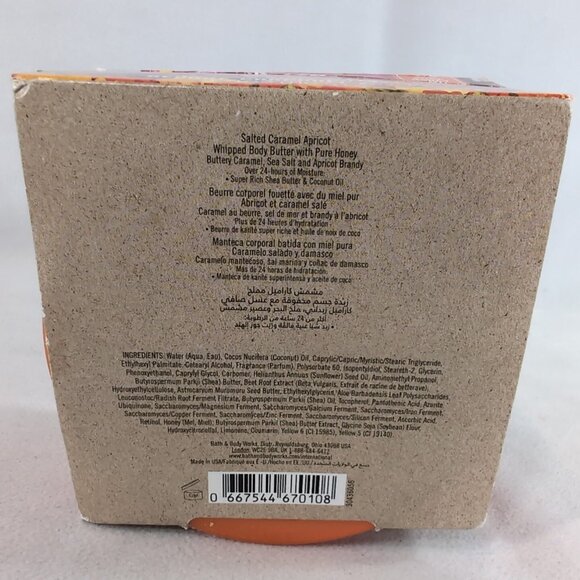 Bath & Body Works Salted Caramel Apricot Whipped Body Butter NEW 185g 6.5oz Hone - Picture 5 of 8